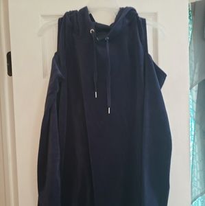 Jersey Velvet Dress Navy Blue